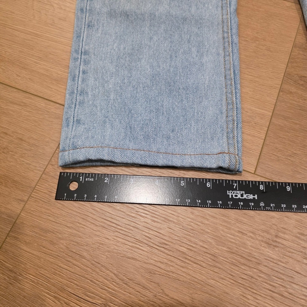 Still Here Tate High Rise Straight Leg Jeans Light Wash Stripe Size 27 (26x26) - Picture 9 of 14